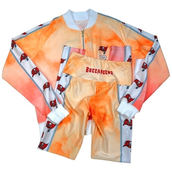Goldsheep Set NFL Football Buccaneers RARE Track Jacket Legging Set S/M - Picture 2 of 14